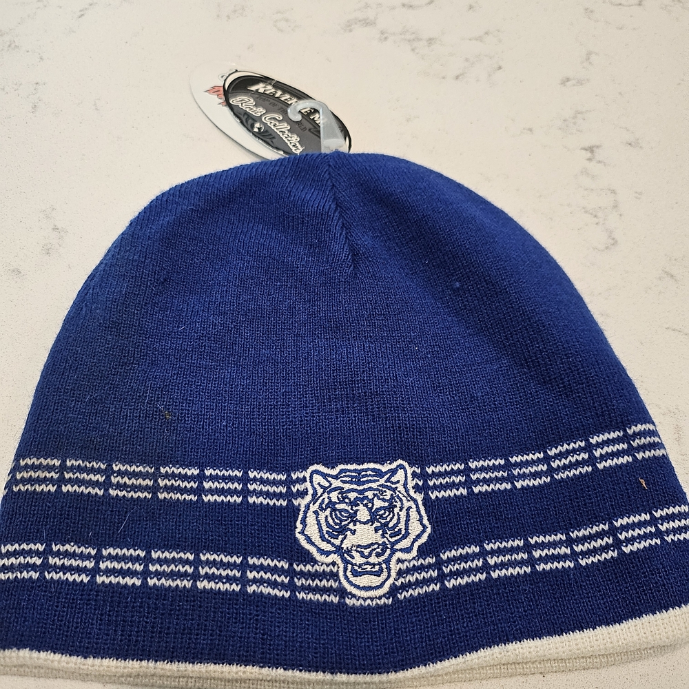 Blue Beanie with Tiger Logo